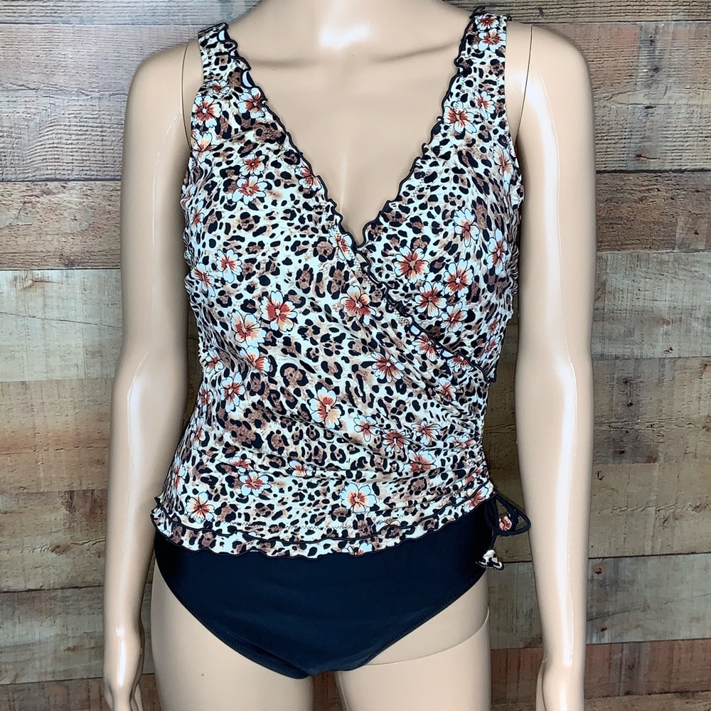 Profile by Gottex Animal Print & Black One Piece